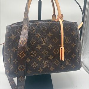Louis Vuitton Montaigne BB Monogram Canvas Satchel Crossbody Bag w/ Strap